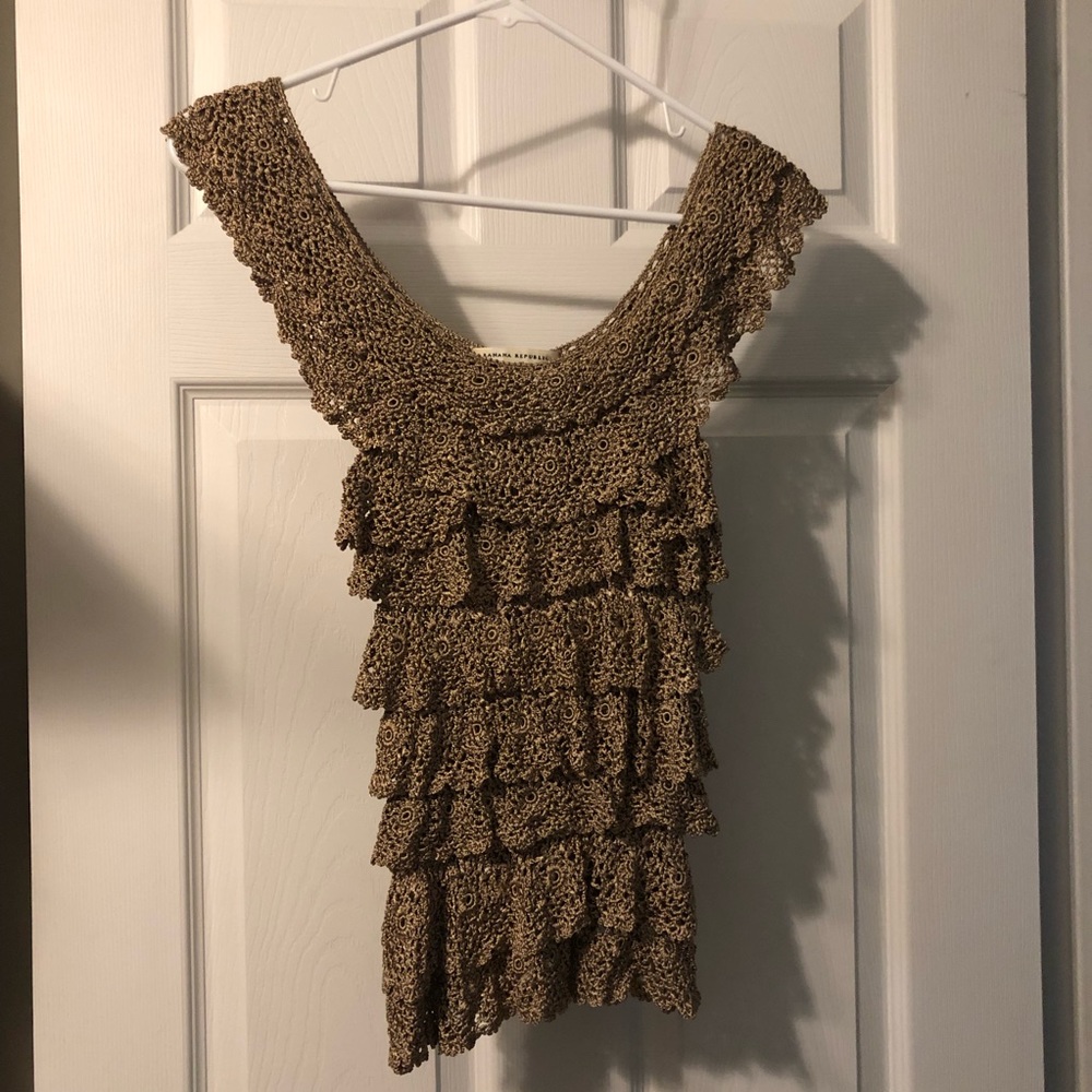 Banana Republic Crochet Ruffle Tank Top
